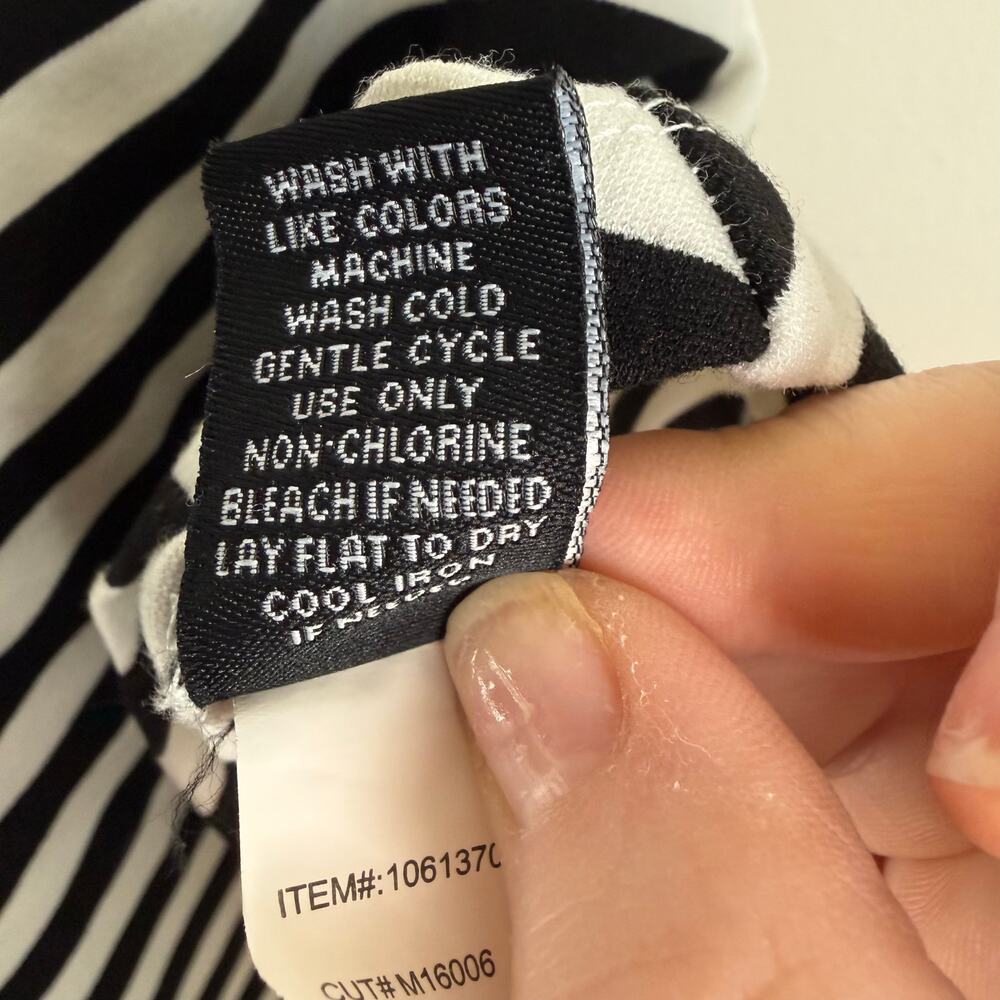 Torrid Mini Skater Dress Size 0 (US Large/12) Black White Striped Retro Summer - Picture 8 of 9